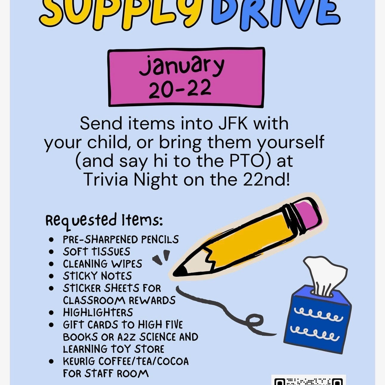 JFK PTO Supply Drive