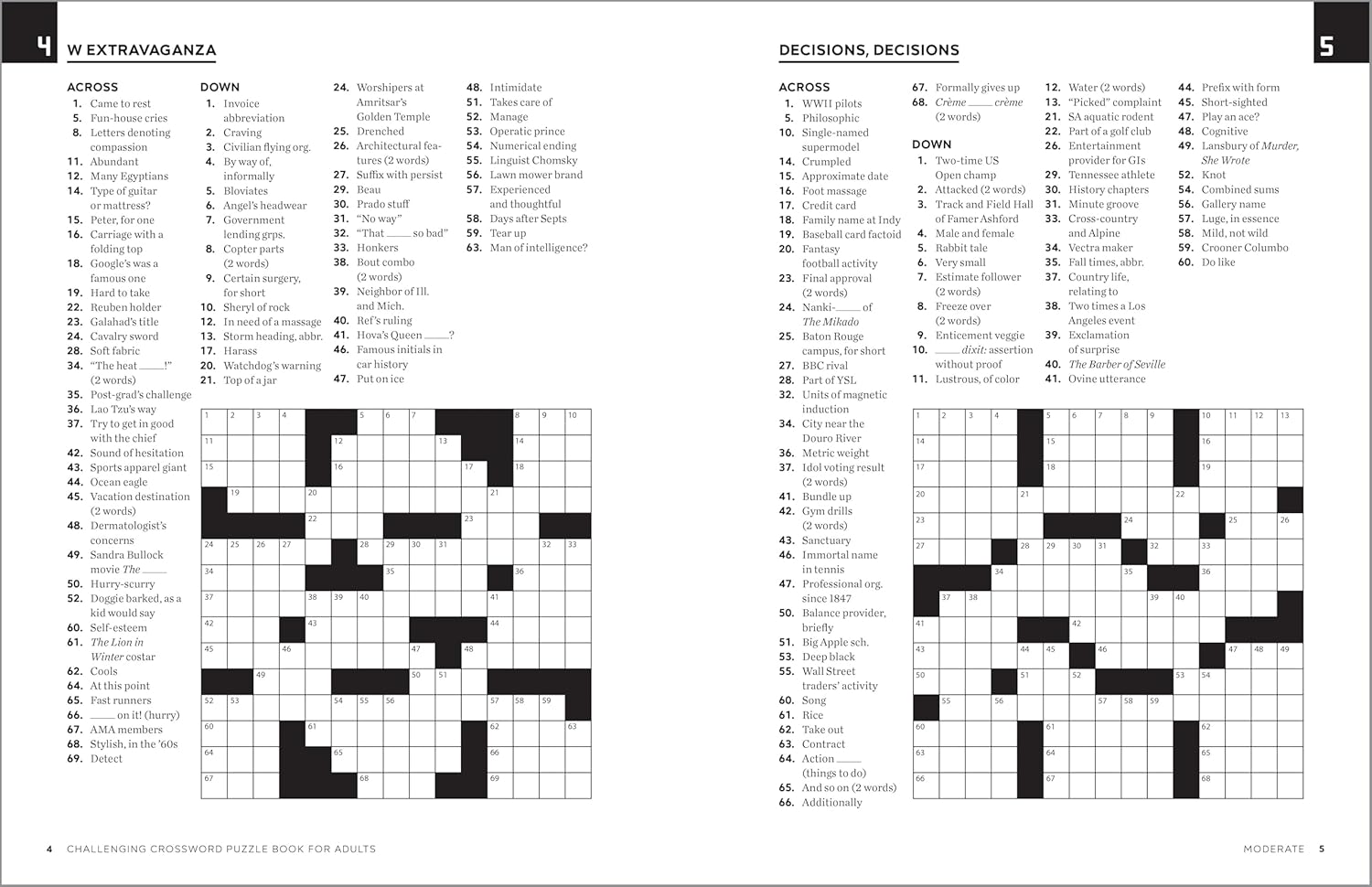 Challenging Crossword Puzzle Book for Adults by Sourcebooks
