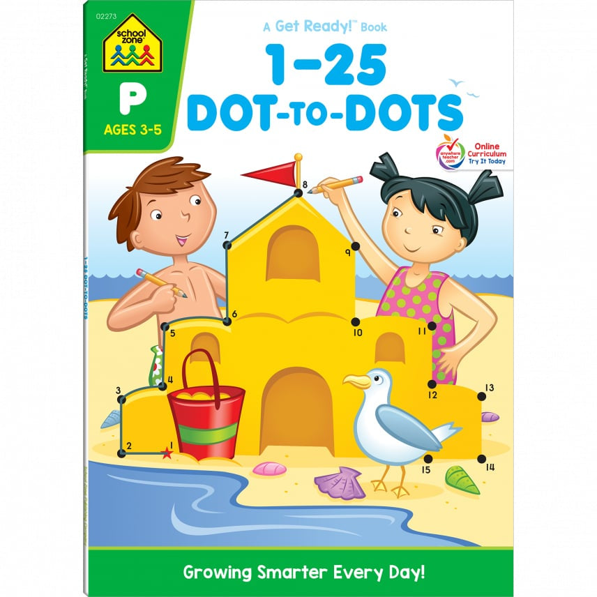 1 25 Dot to Dots Preschool Workbook by School Zone