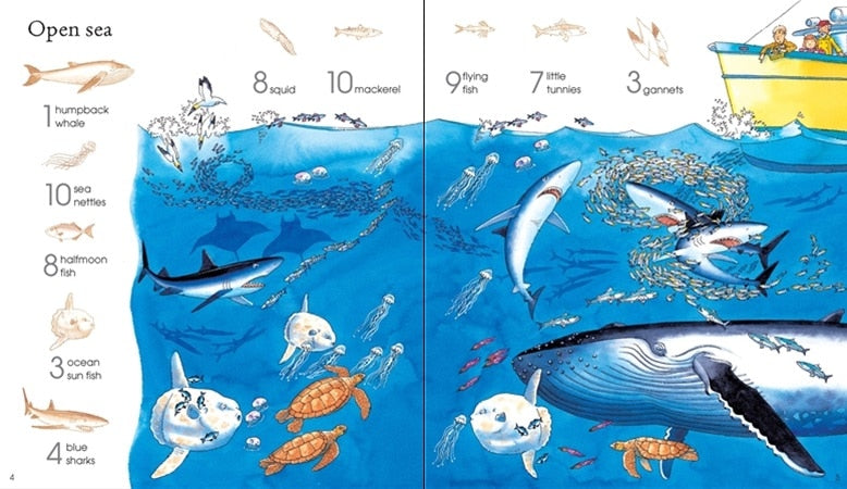 1001 Things to Spot in the Sea Sticker Book by Usborne 1