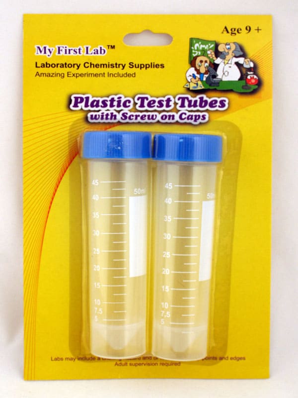 2 Plastic Test Tube wcaps by C A Scientific