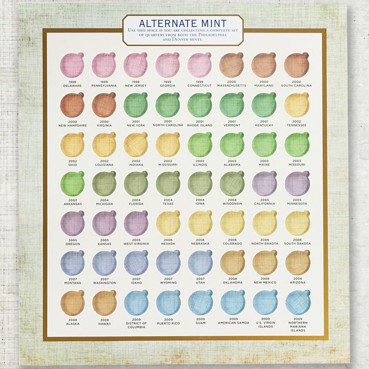 50 State Commemorative Quarters Collectors Map by Peter Pauper Press 3