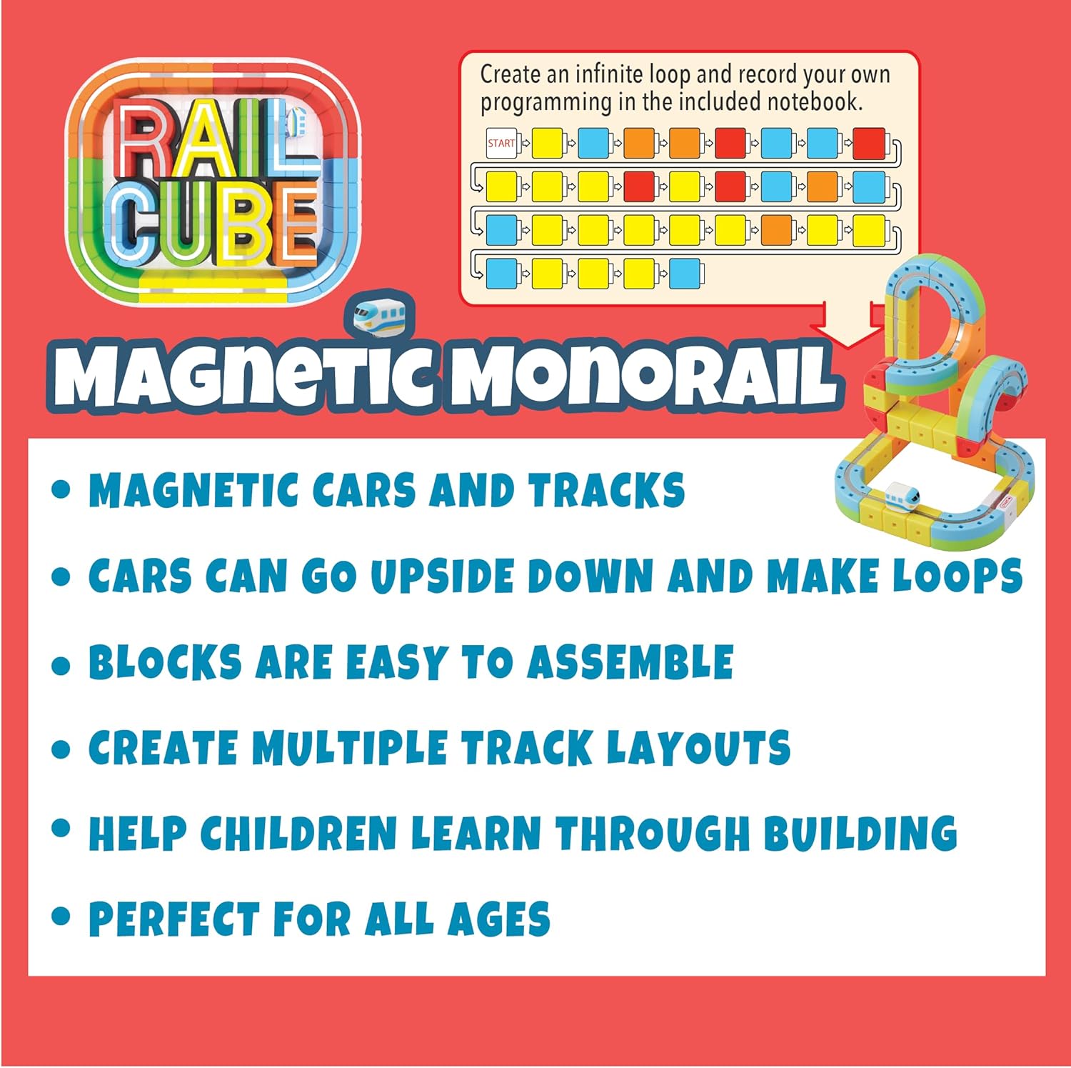 Magnetic Monorail Starter Set by Rail Cube