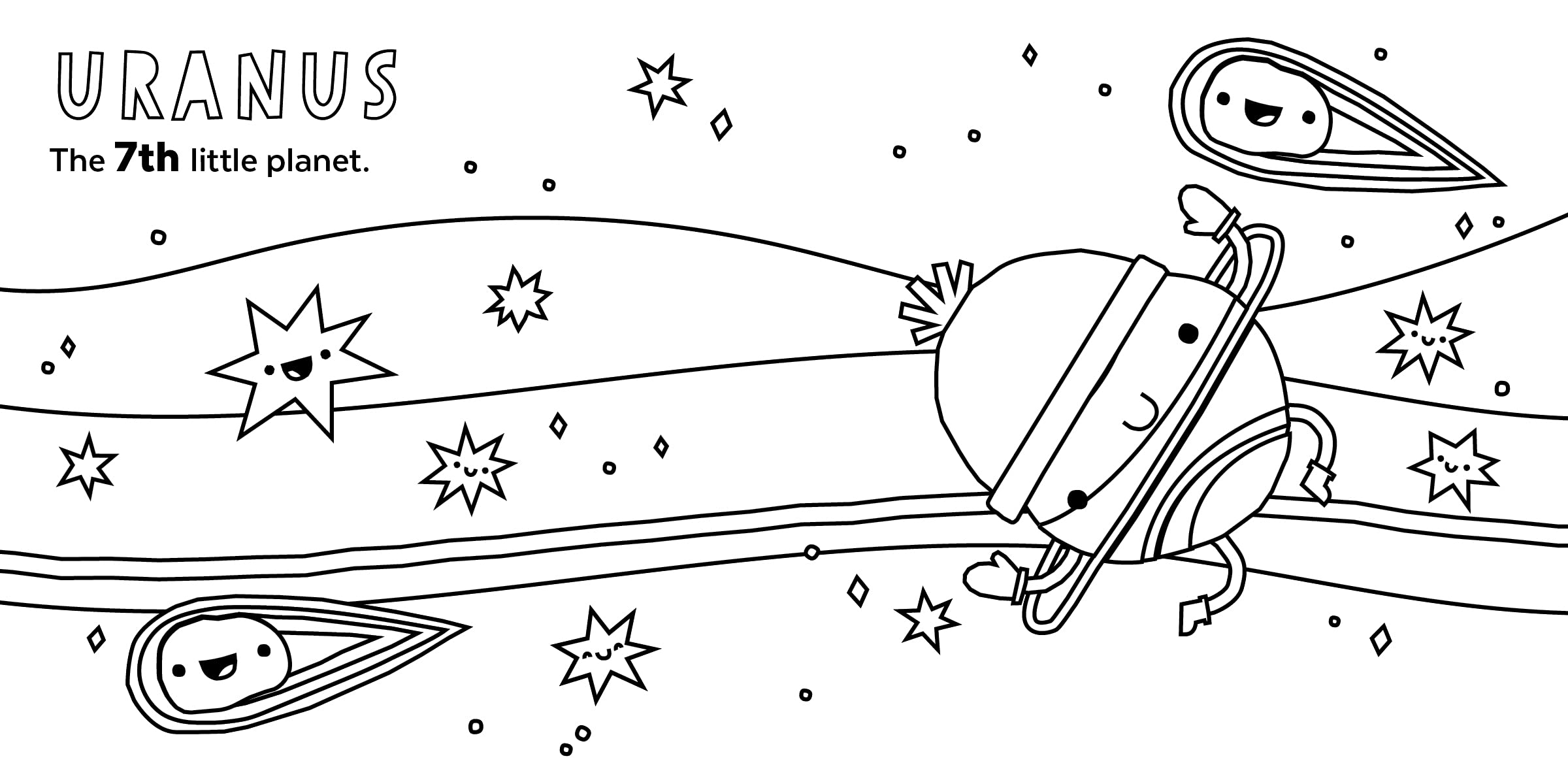 8 Little Planets Coloring Book A Solar System Coloring Book for Toddlers and Kids by Sourcebooks 2