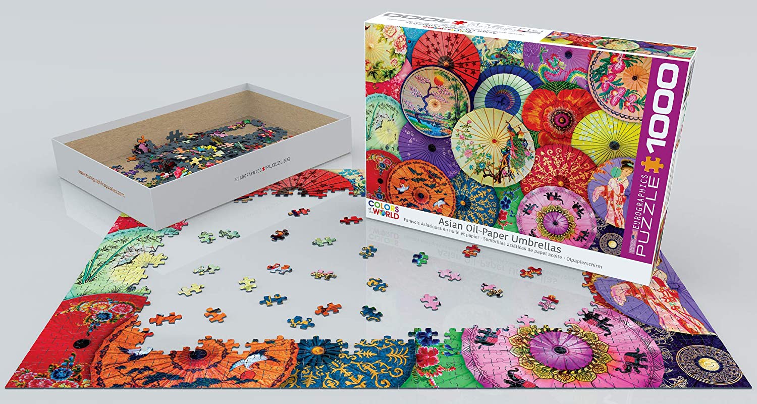 Asian Oil Paper Umbrellas 1000pc Puzzle by Eurographics 2