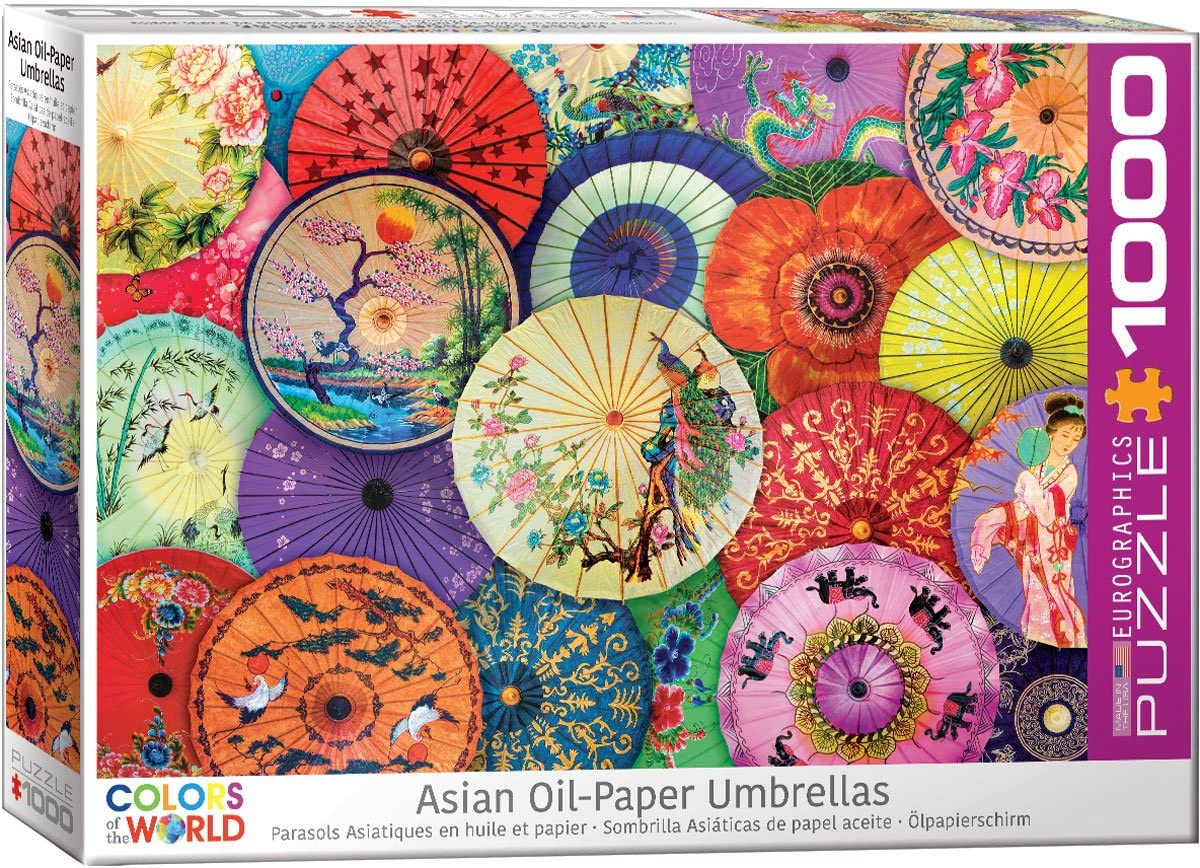 Asian Oil Paper Umbrellas 1000pc Puzzle by Eurographics
