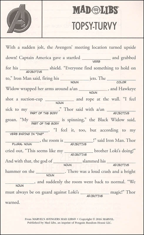 Avengers Mad Libs by Penguin Random House 2