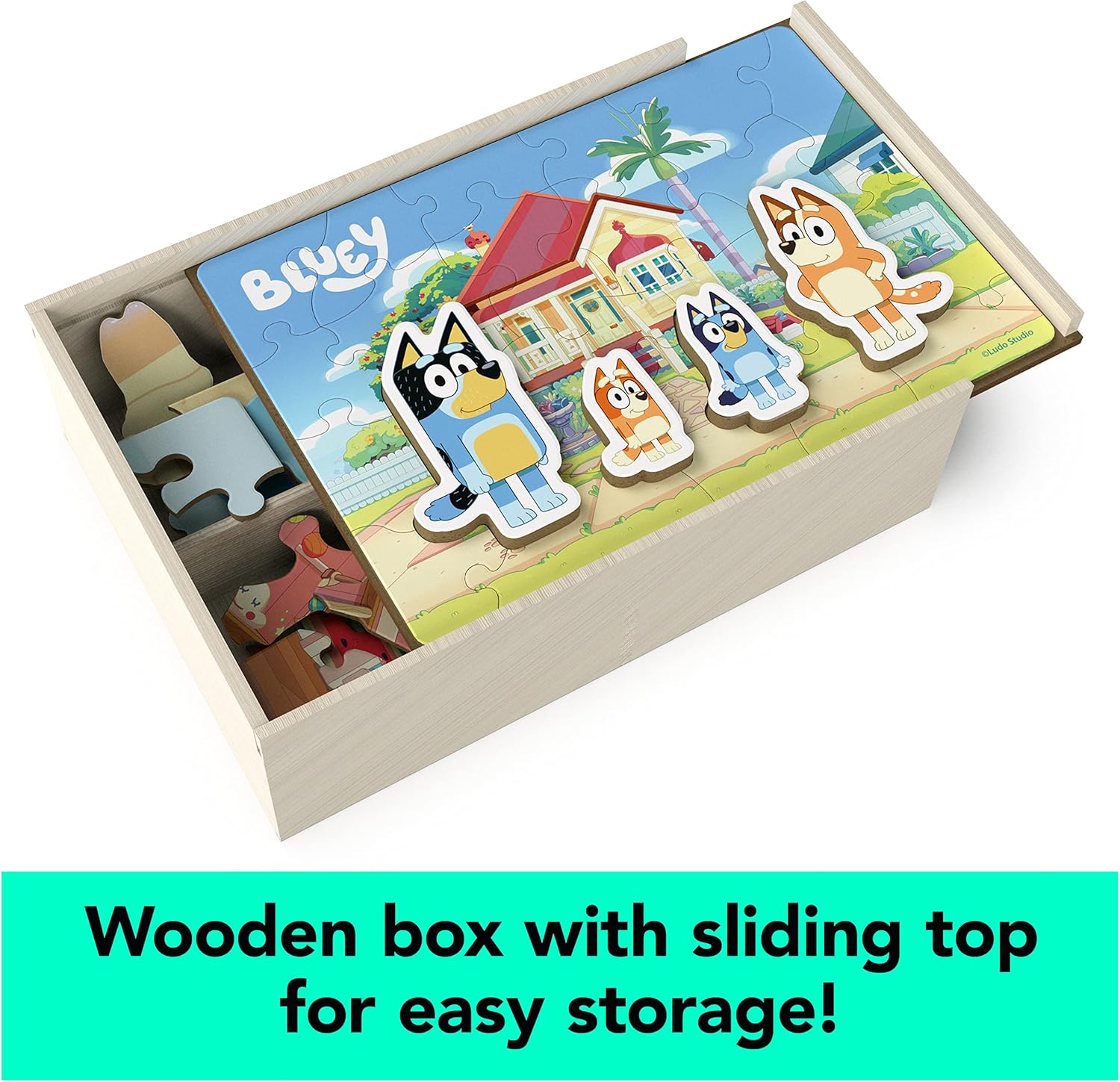 Bluey Wooden Puzzles 4-Pack by Gund