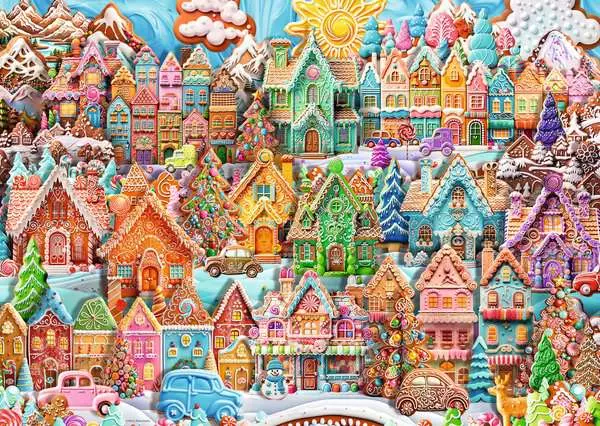 Christmas Cookie Village 1000pc Puzzle by Ravensburger
