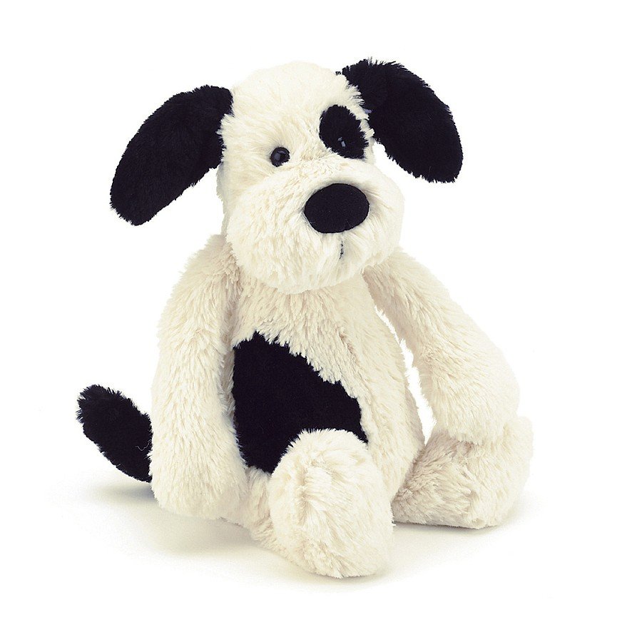 Bashful Black Cream Puppy 12 by Jellycat