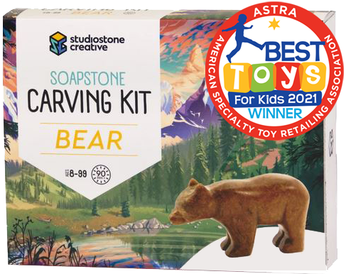 Bear Soapstone Carving Kit-by-Studiostone Creative