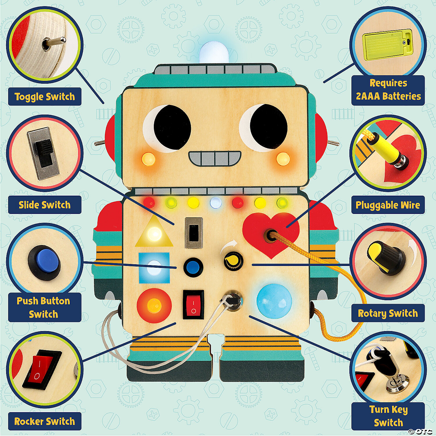 Blinkity Bot Light Up Busy Board for Toddlers-by-Mindware