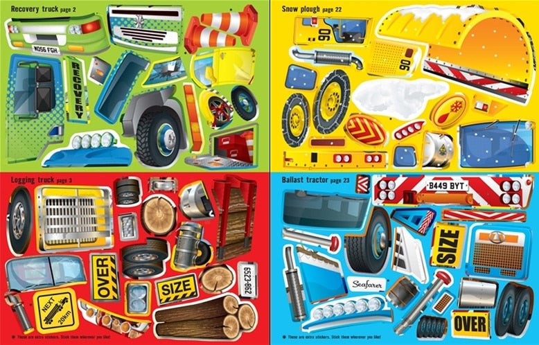 Build Your Own Trucks Sticker Book by Usborne 3