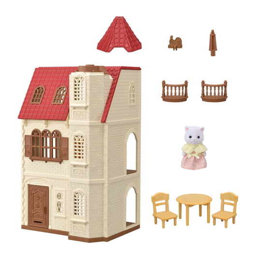 Calico Critter Red Roof Tower Home by Epoch Everlasting Play 1