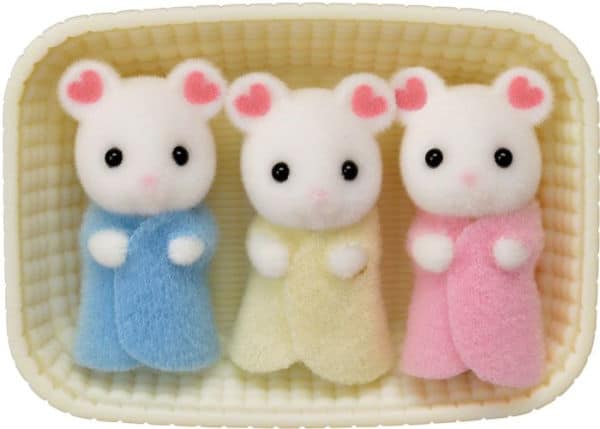 Calico Critters Marshmallow Mouse Triplets by Epoch Everlasting Play