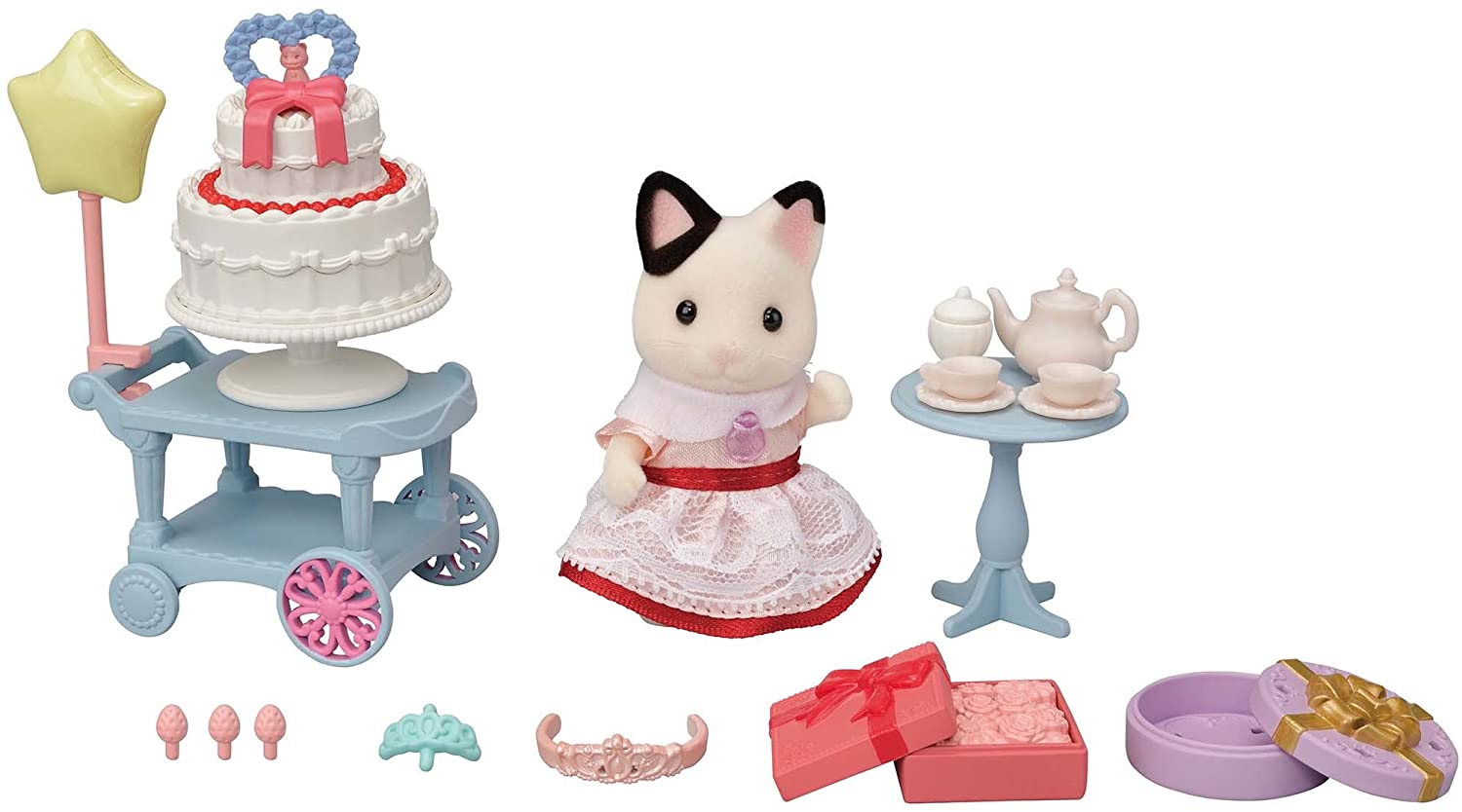 Calico Critters Tuxedo Cat Girls Party Time Playset by Epoch Everlasting Play 1