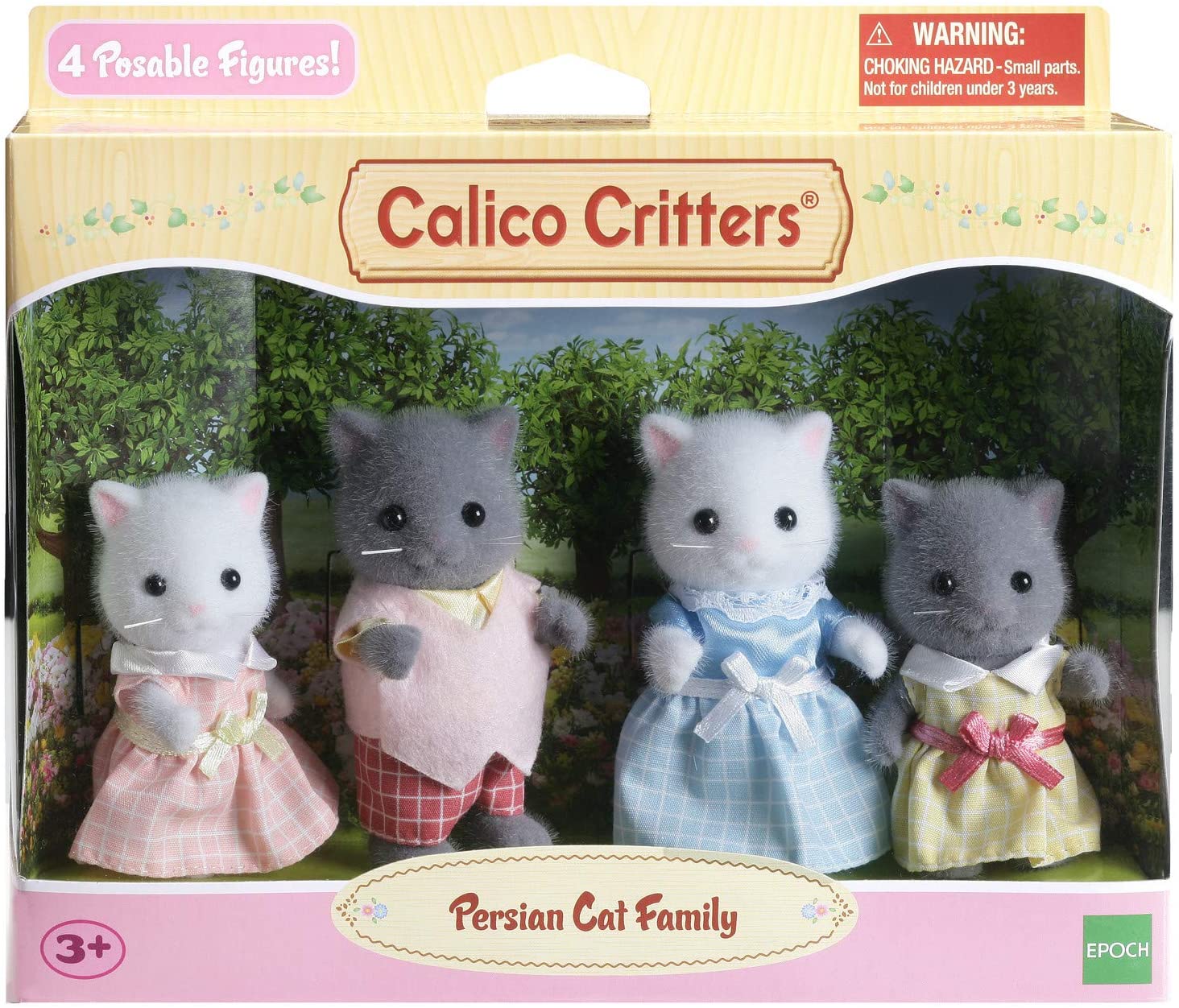 Calico Critters White and Gray Persian Cat Family by Epoch Everlasting Play 1