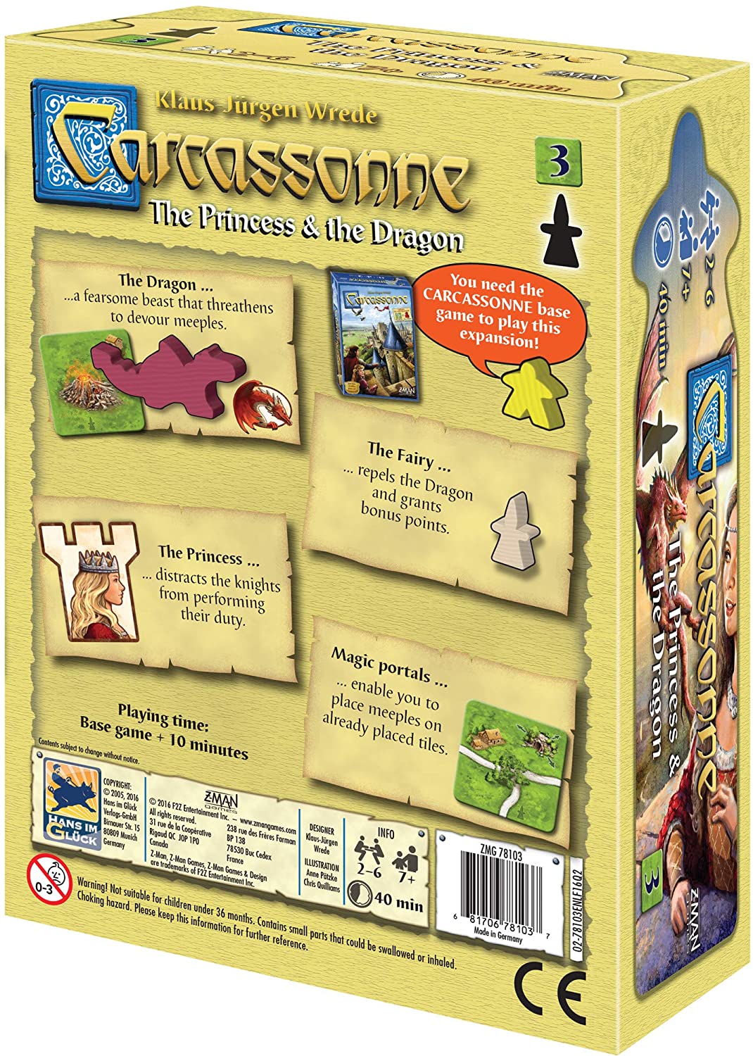 Carcassonne Expansion Princess Dragon by Z Man Games 1