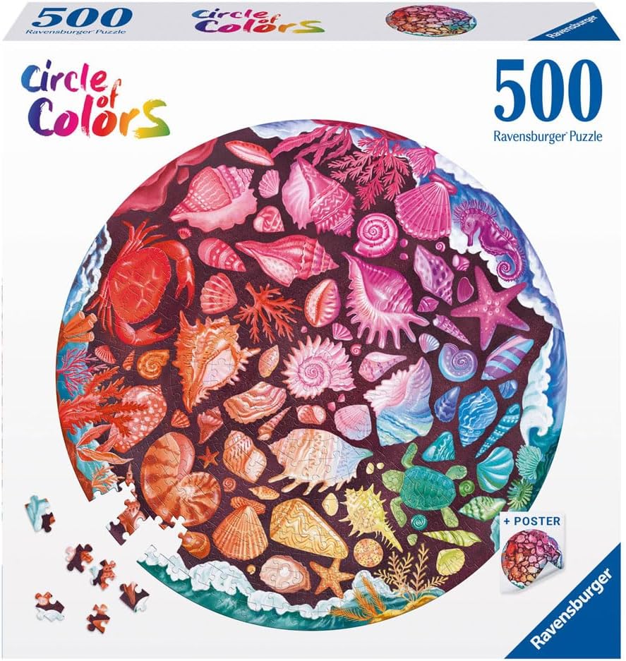 Circle of Colors: Seashells 500pc Round Puzzle-by-Ravensburger