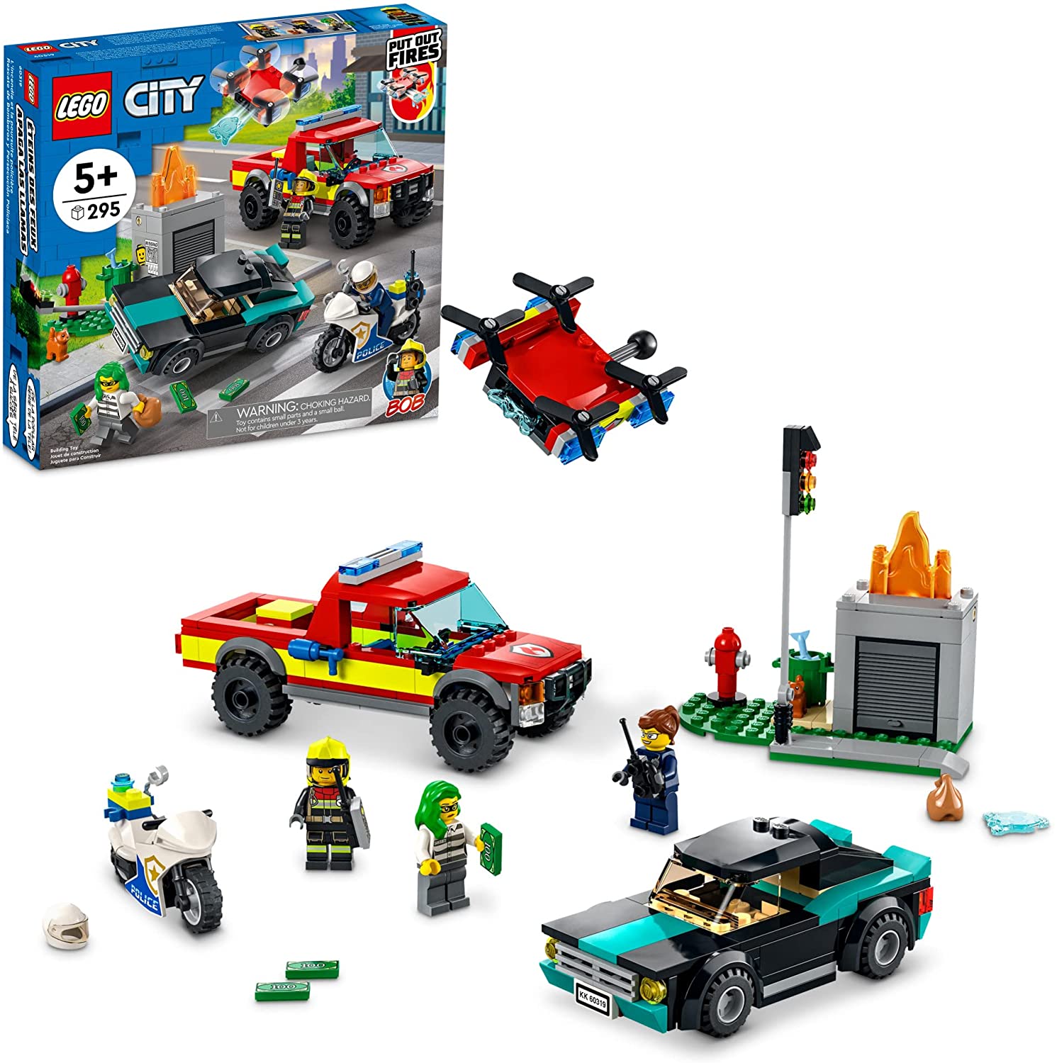 City Fire Rescue Police Chase by Lego