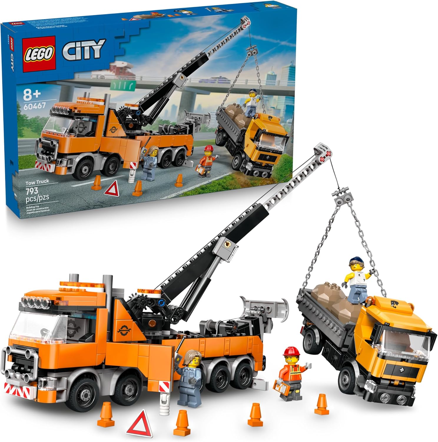 City Heavy-Duty Recovery Tow Truck with Crane-by-Lego