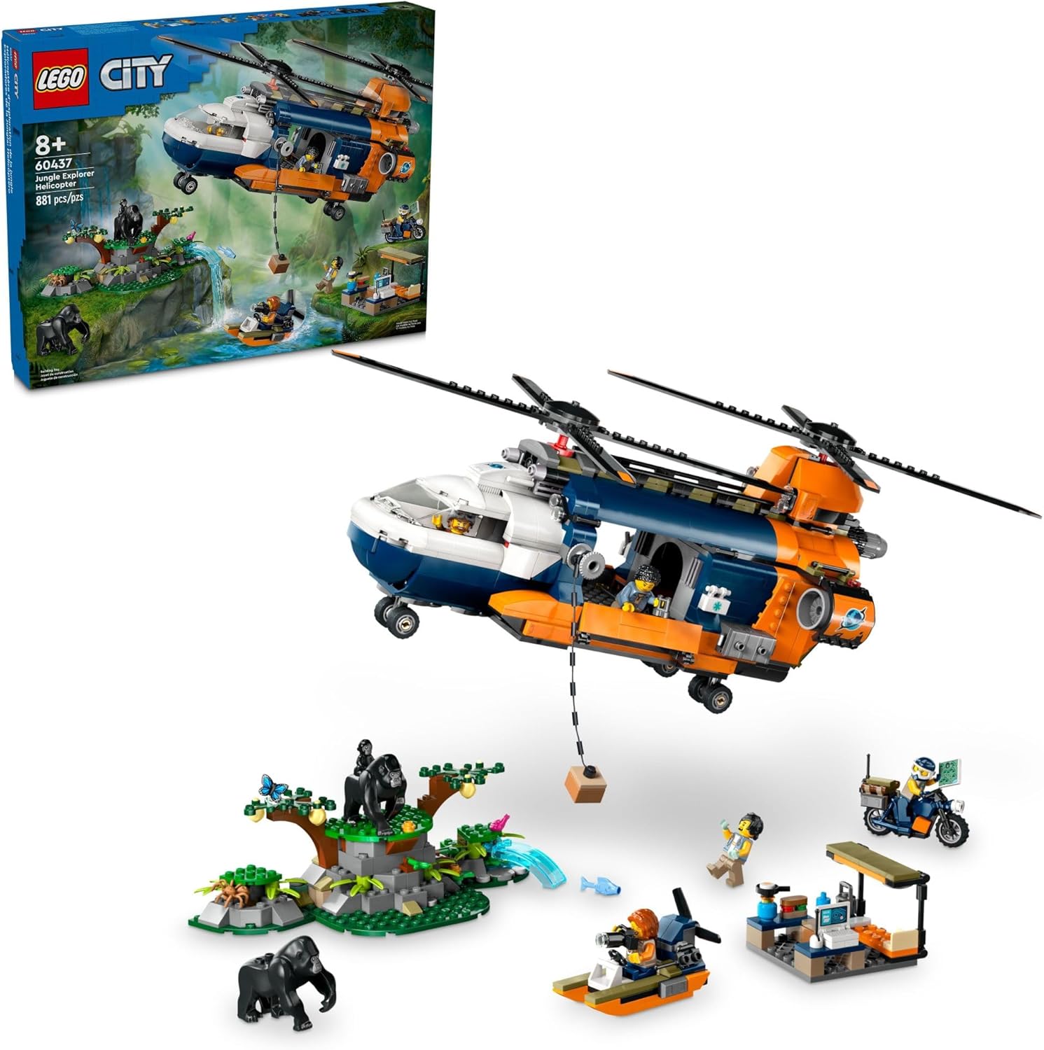 City Jungle Explorer Helicopter at Base Camp-by-Lego