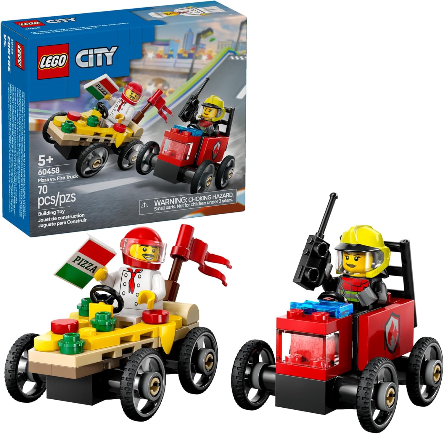 City Pizza vs. Fire Truck Race Car Pack-by-Lego