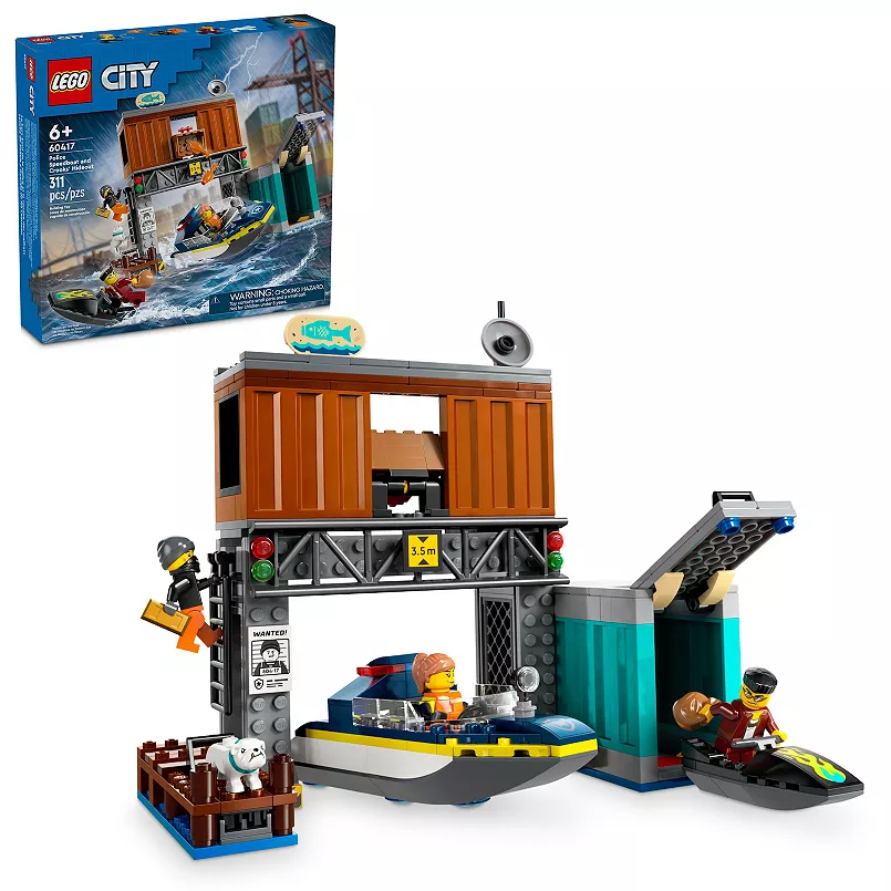 City Police Speedboat and Crooks’ Hideout-by-Lego