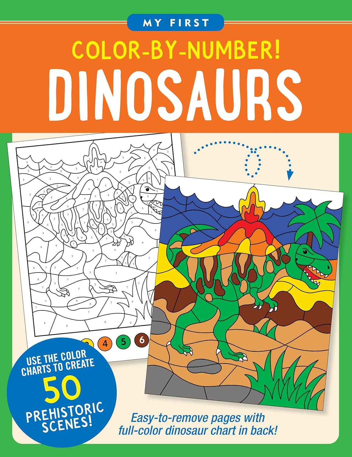 Color-By-Number! Dinosaurs-by-Peter Pauper Press