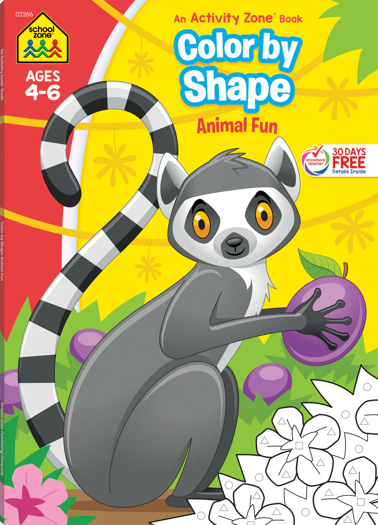Color by Shape Animal Fun Workbook-by-School Zone