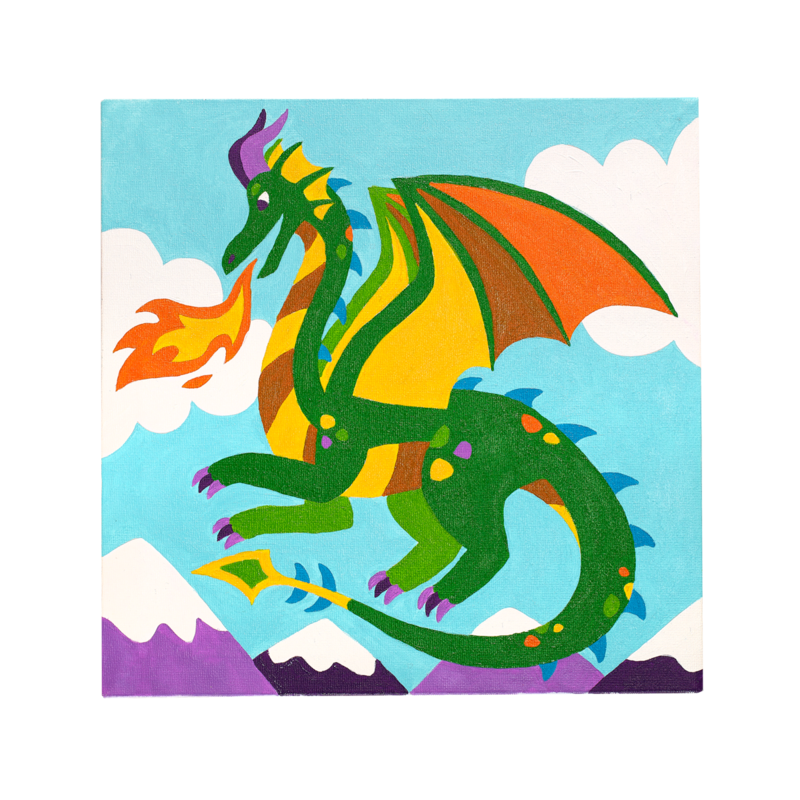 Colorific Canvas Paint by Number Kit Fantastic Dragon by Ooly 4