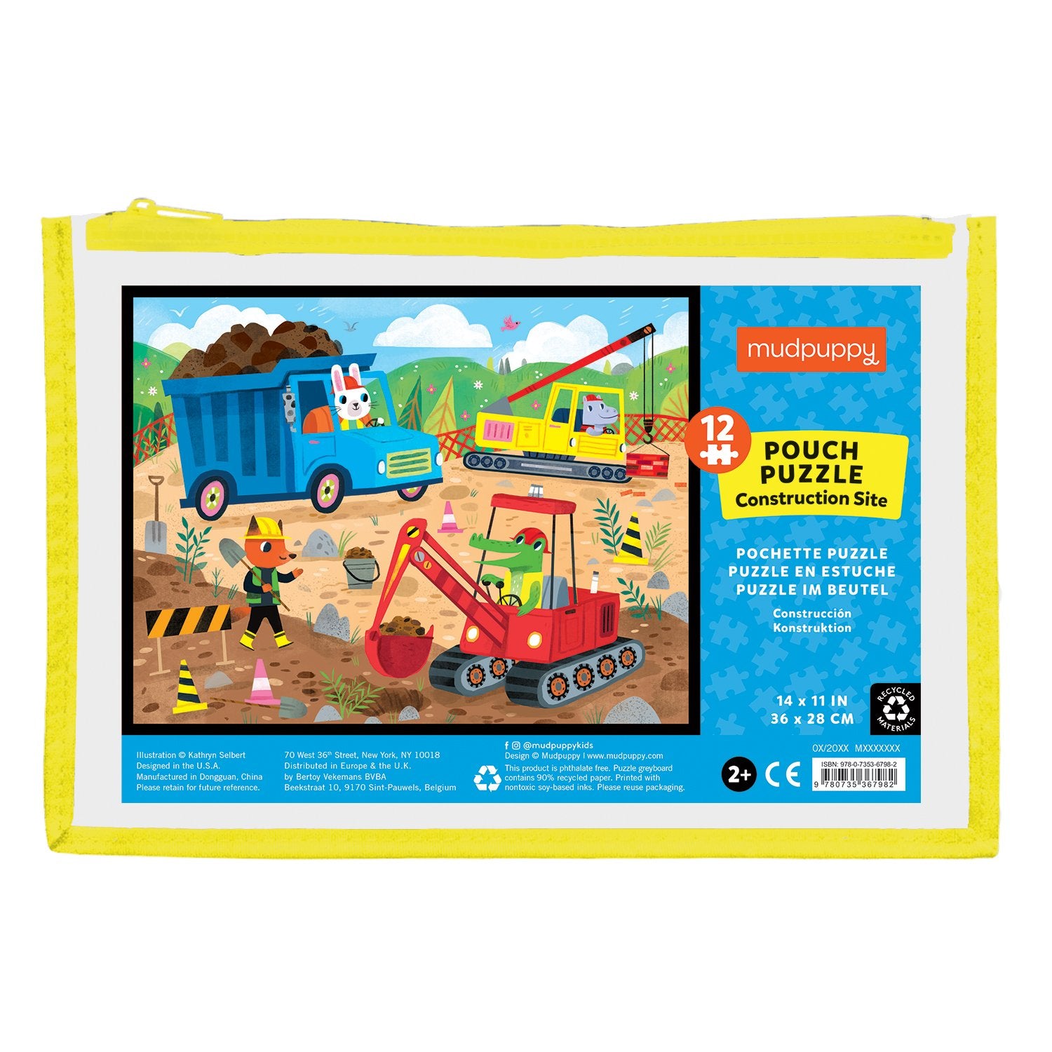 Construction Site 12pc Pouch Puzzle by Mudpuppy