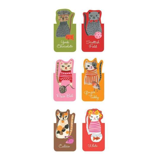 Cool Cats Magnetic Book Marks Set of 6 by Galison 1