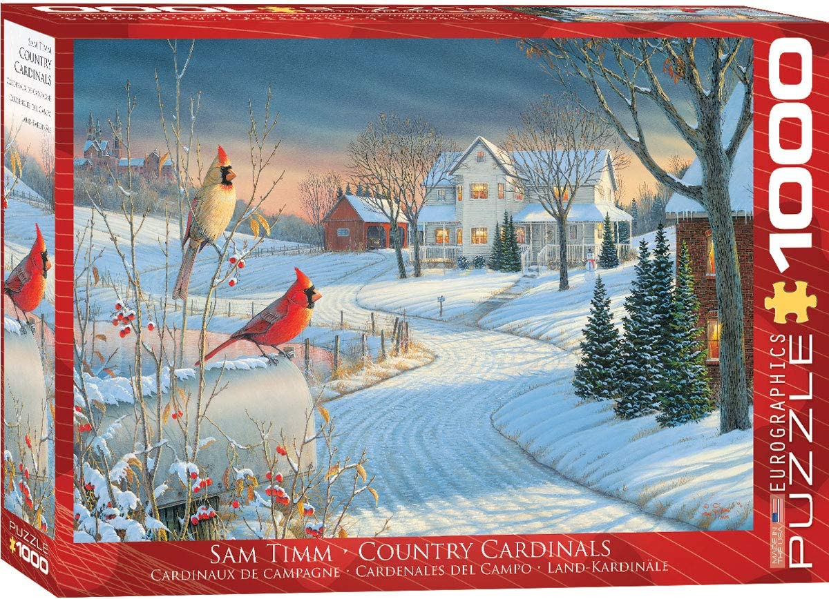 Country Cardinals by Sam Timm 1000pc Puzzle by Eurographics