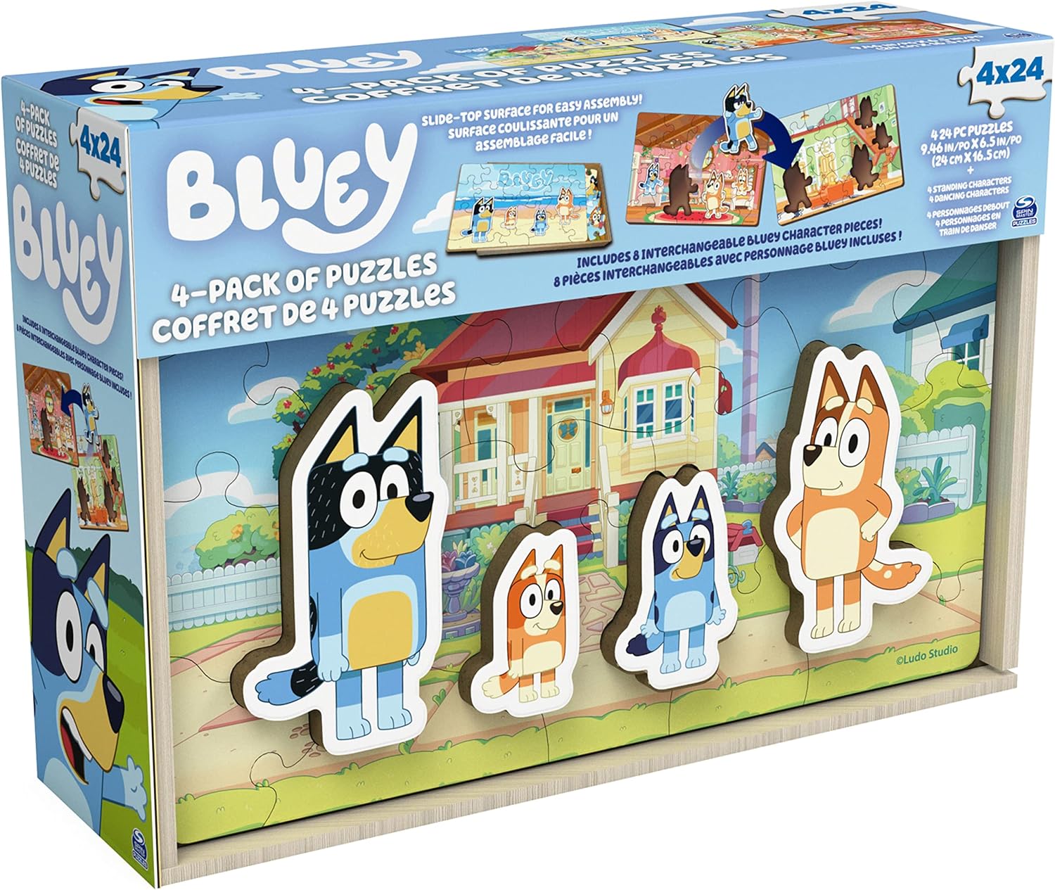 Bluey Wooden Puzzles 4-Pack by Gund