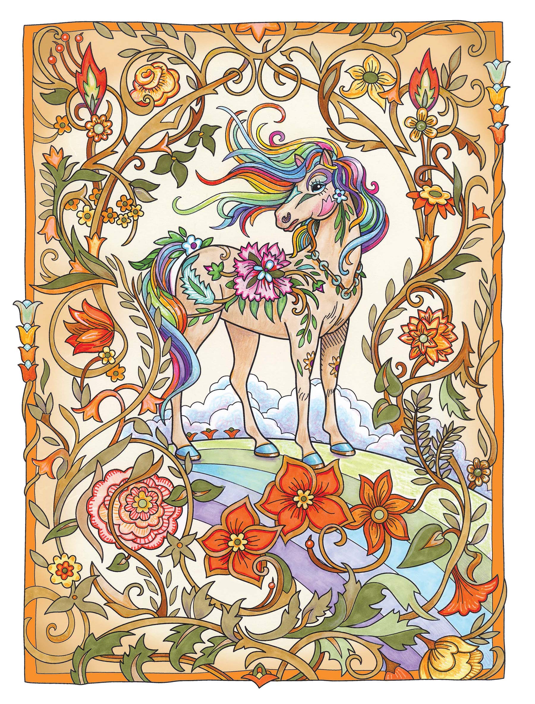 Creative Haven Dream Horses Coloring Book by Dover Publications 1