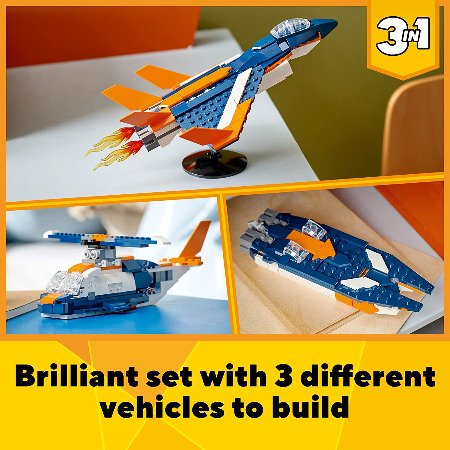 Creator 3in1 Supersonic Jet by Lego 1