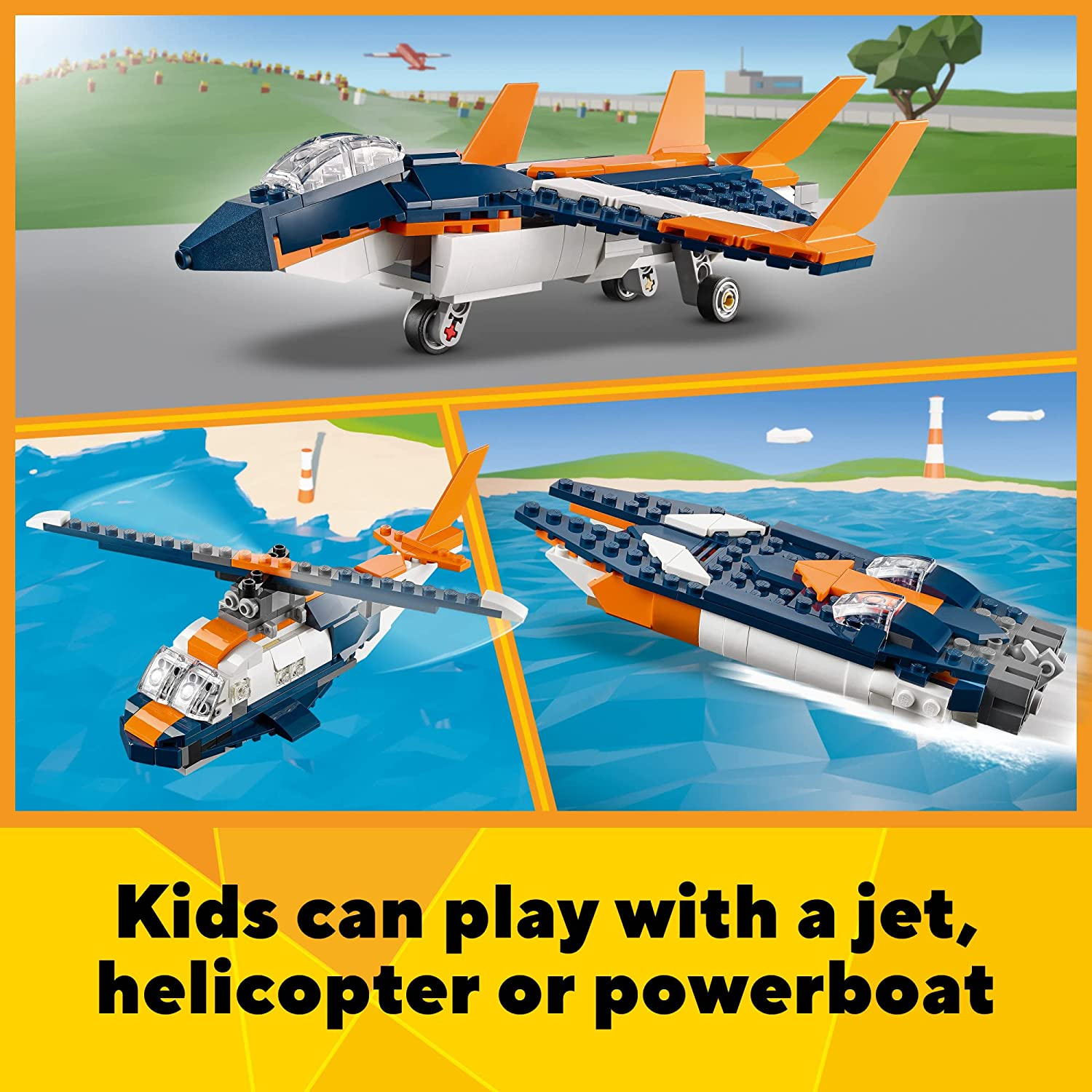 Creator 3in1 Supersonic Jet by Lego 4
