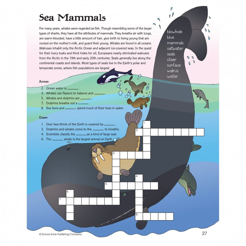 Crosswords Activity Workbook by School Zone 3