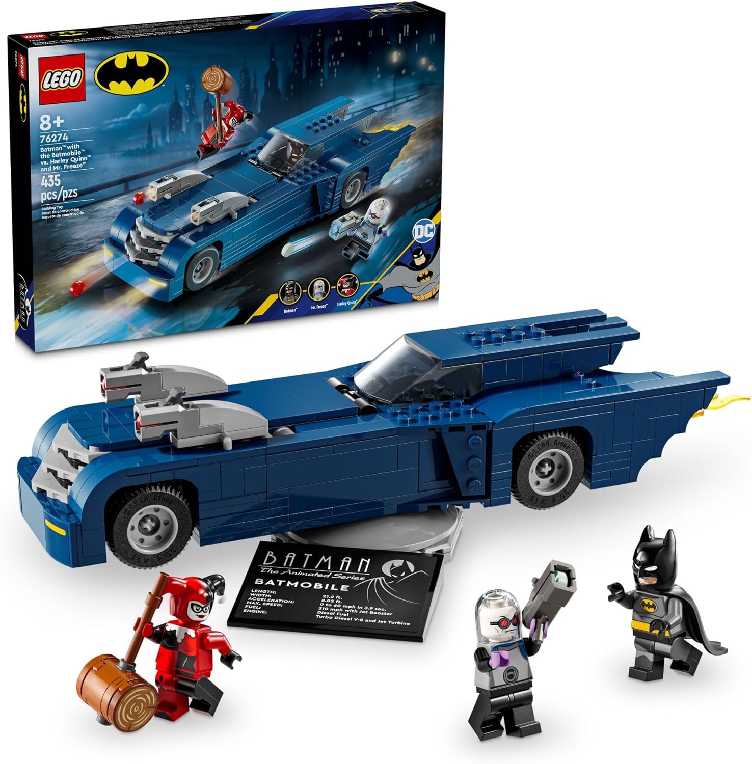 DC Batman: Batman with The Batmobile vs. Harley Quinn & Mr. Freeze-by-Lego