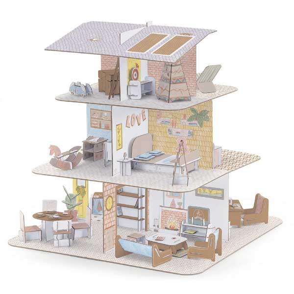 DIY Cardboard Dollhouse by Djeco 1