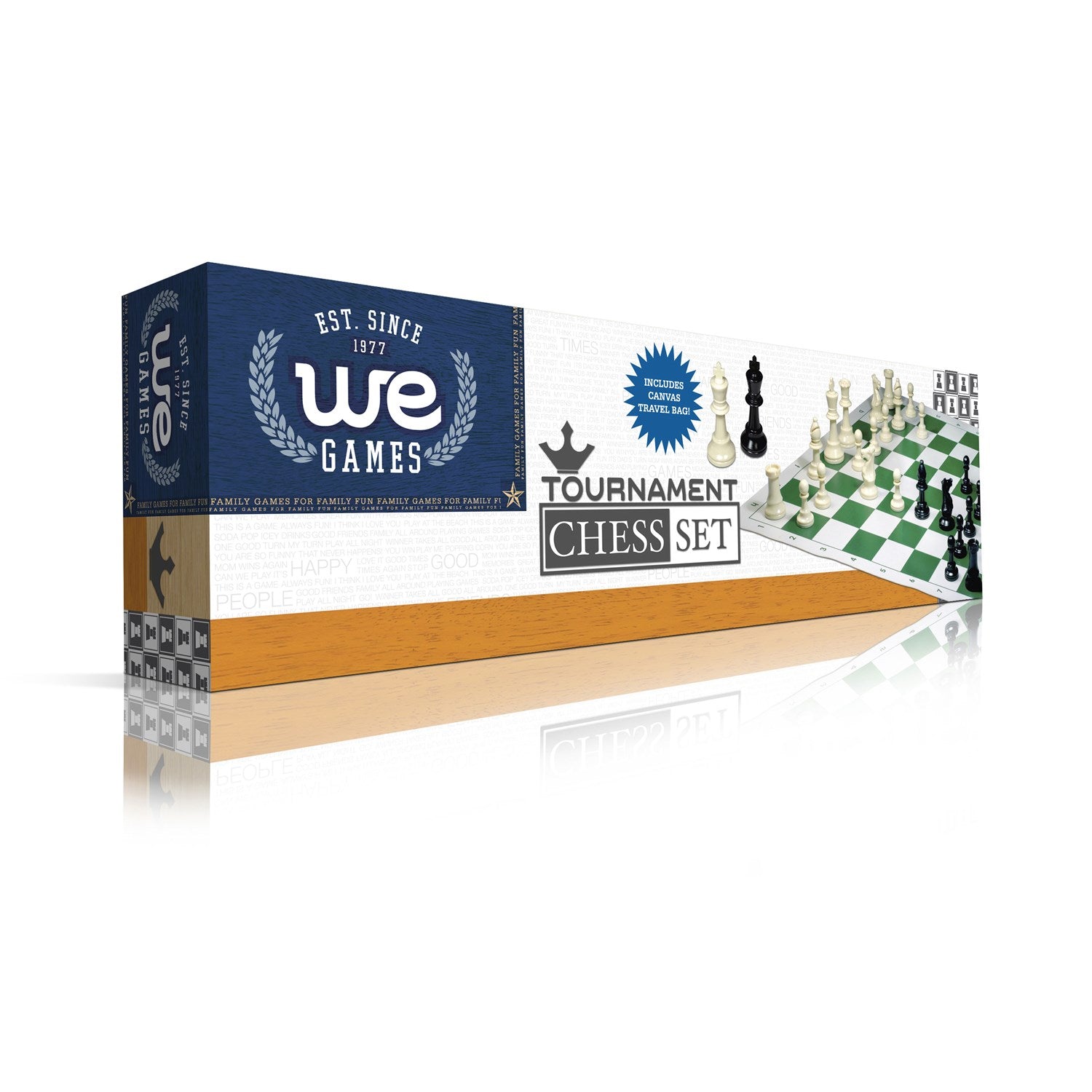 Deluxe Tournament Chess Set with Black Canvas Bag Triple Weight Pieces by WE Games