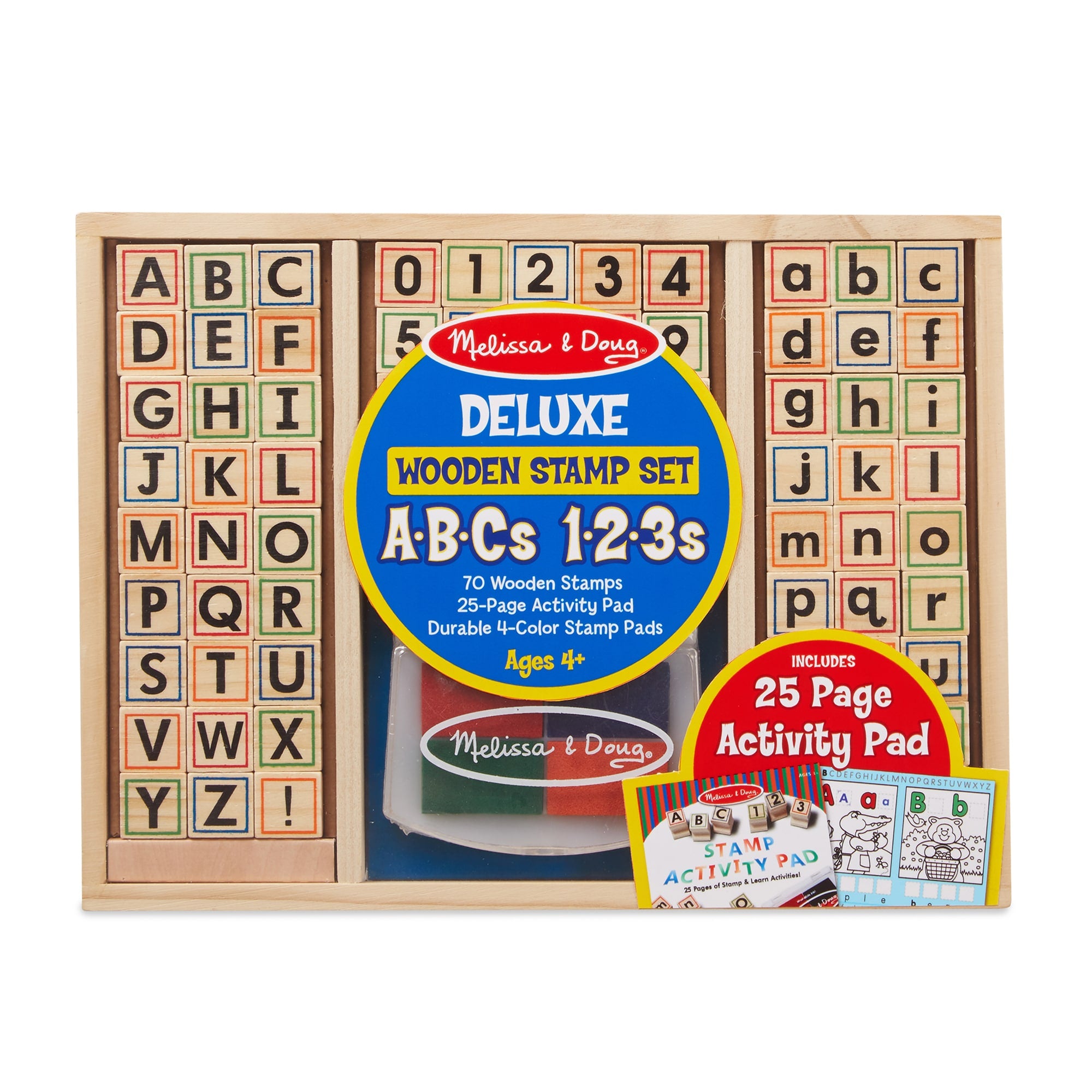 Deluxe Wooden Stamp Set ABCs 123s by Melissa Doug