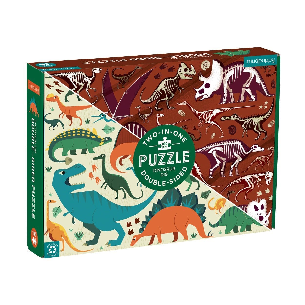 Dinosaur Dig Double Sided Puzzle by Mudpuppy