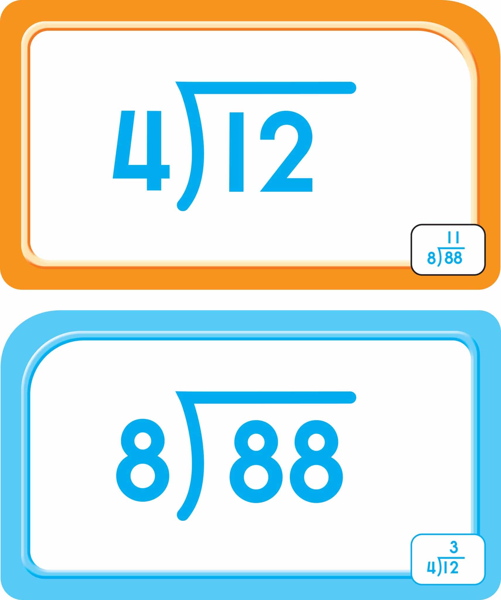 Division 0 12 Flash Cards by School Zone 3
