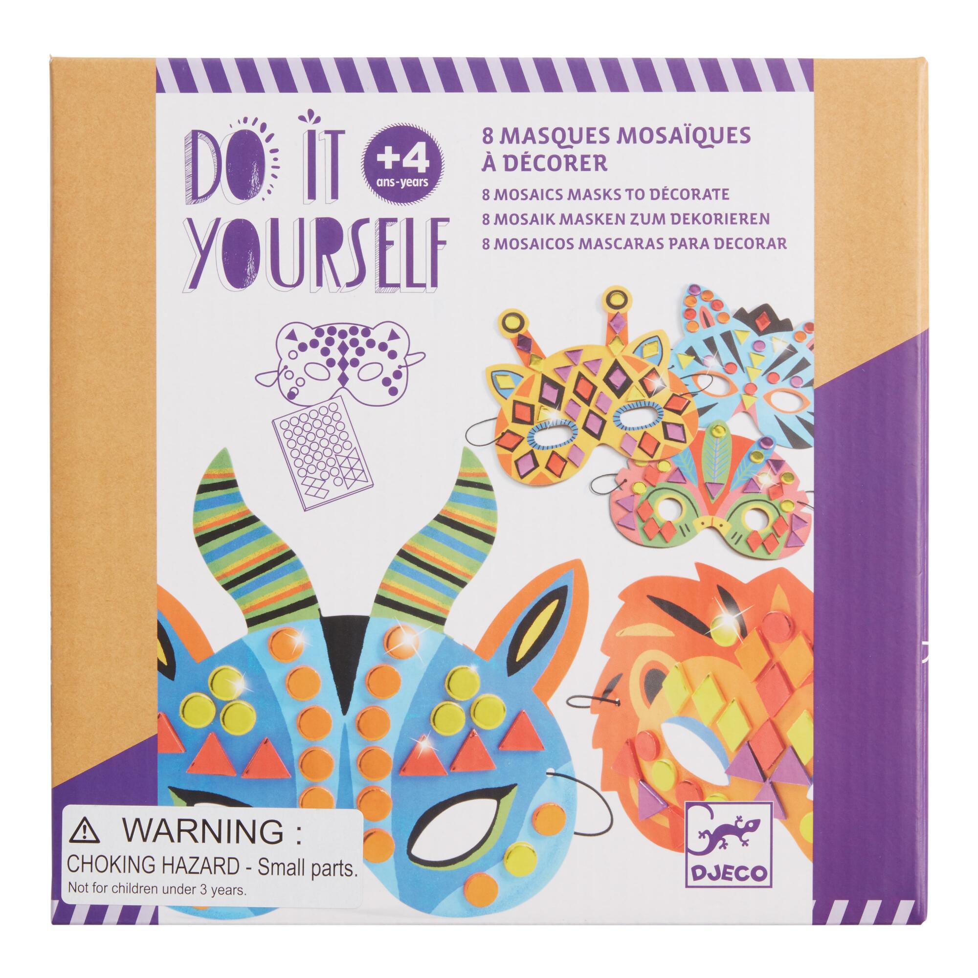 Do It Yourself Animal Mosaic Masks Craft Kit by Djeco