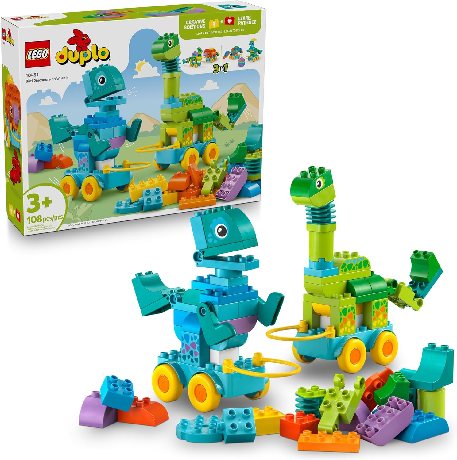 Duplo 3 in 1 Dinosaurs on Wheels-by-Lego