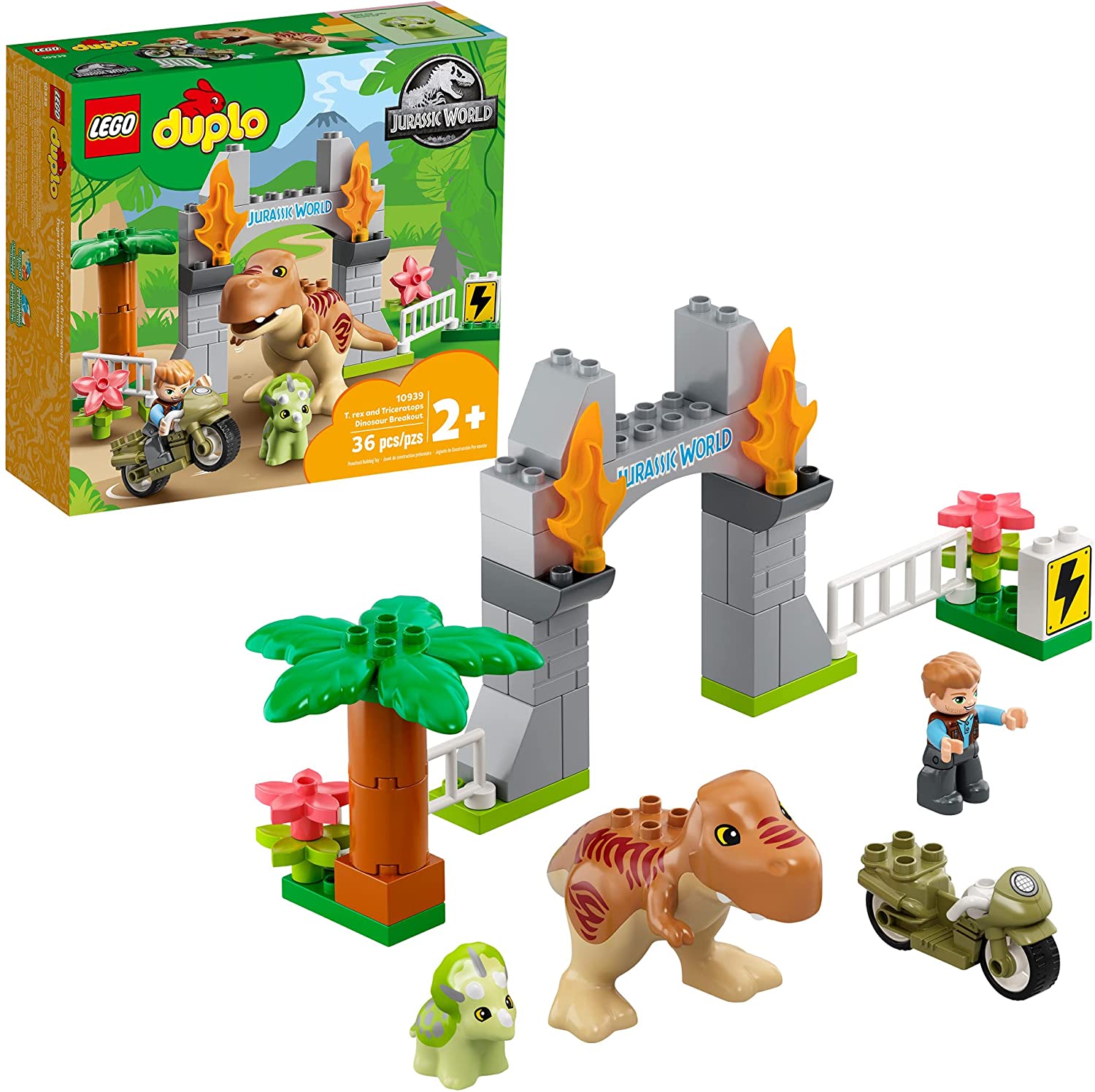 Duplo Jurassic World T.Rex and Triceratops Dinosaur Breakout by Lego 1