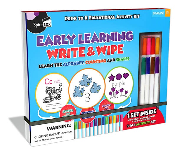 Early Learning Write Wipe Activity Kit by Spice Box