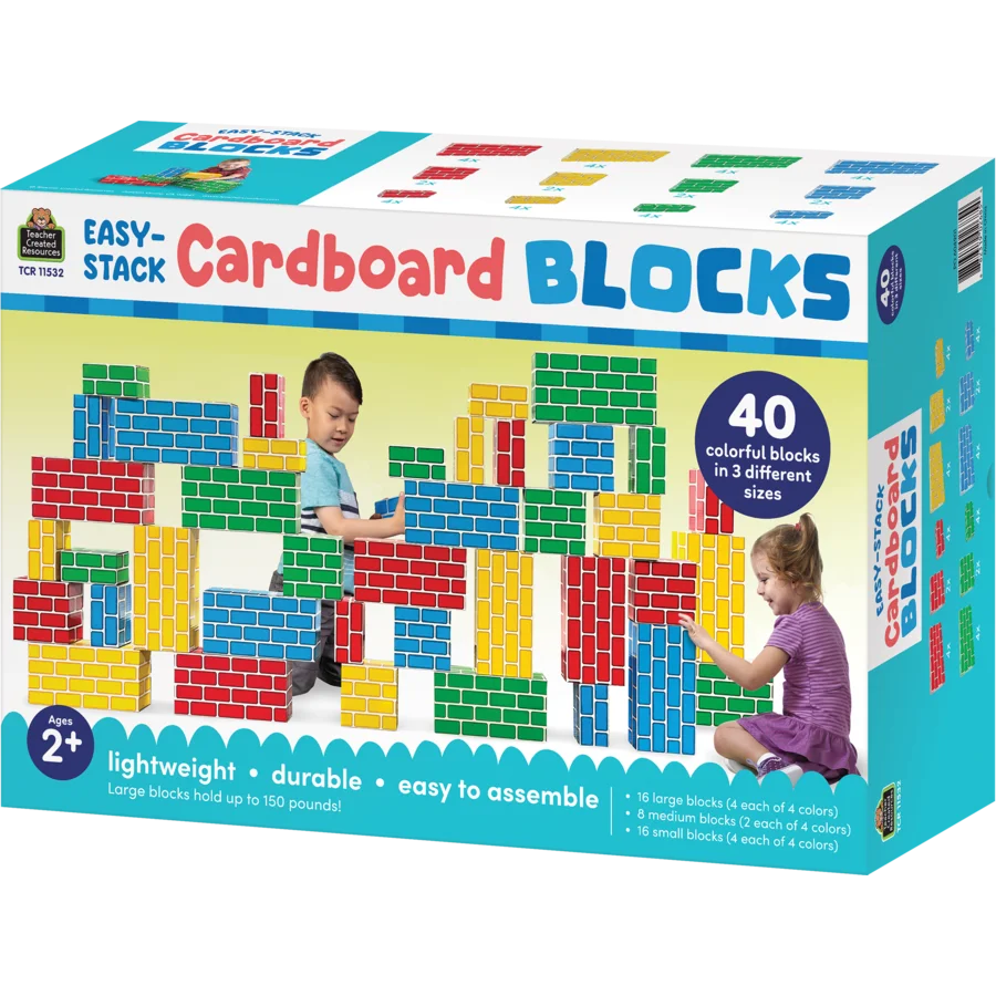Easy-Stack Cardboard Blocks (40-Piece Set)-by-Teacher Created Resources